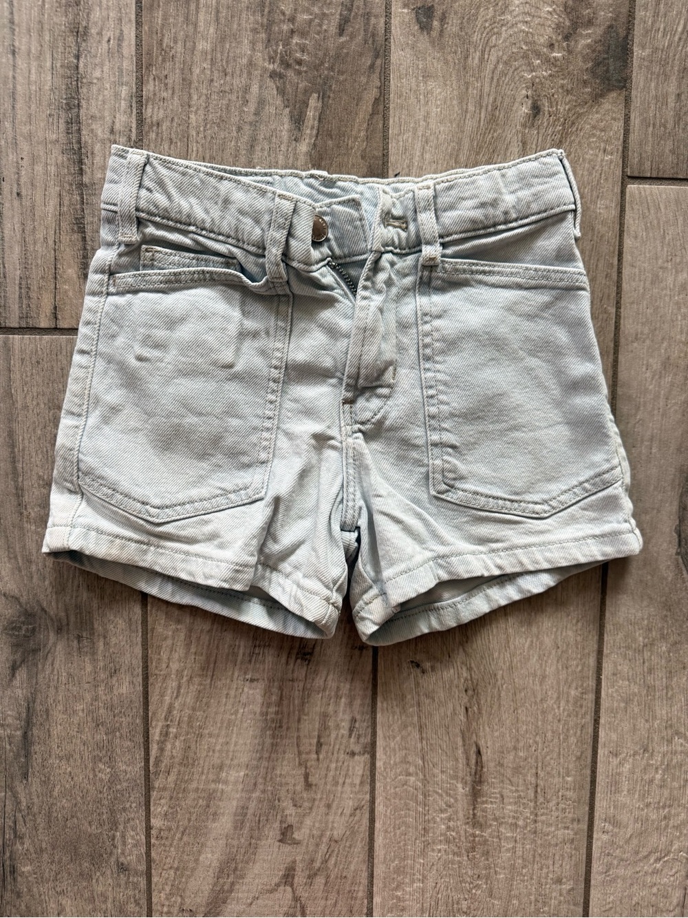 Zara Pale Blue High-Waist Denim Shorts